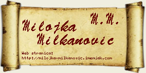 Milojka Milkanović vizit kartica